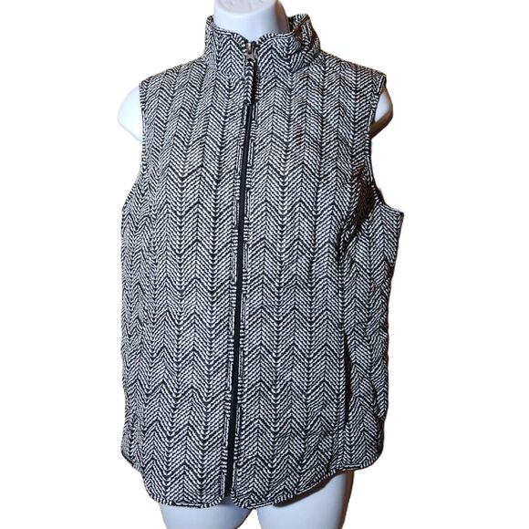 Van Heusen Women’s Vest – Zigzag Pattern, Black & White, Size Small, Lined - Picture 1 of 7